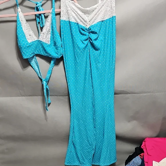 Vintage Blue with White Polka Dot Dancer Set - Picture 4 of 5